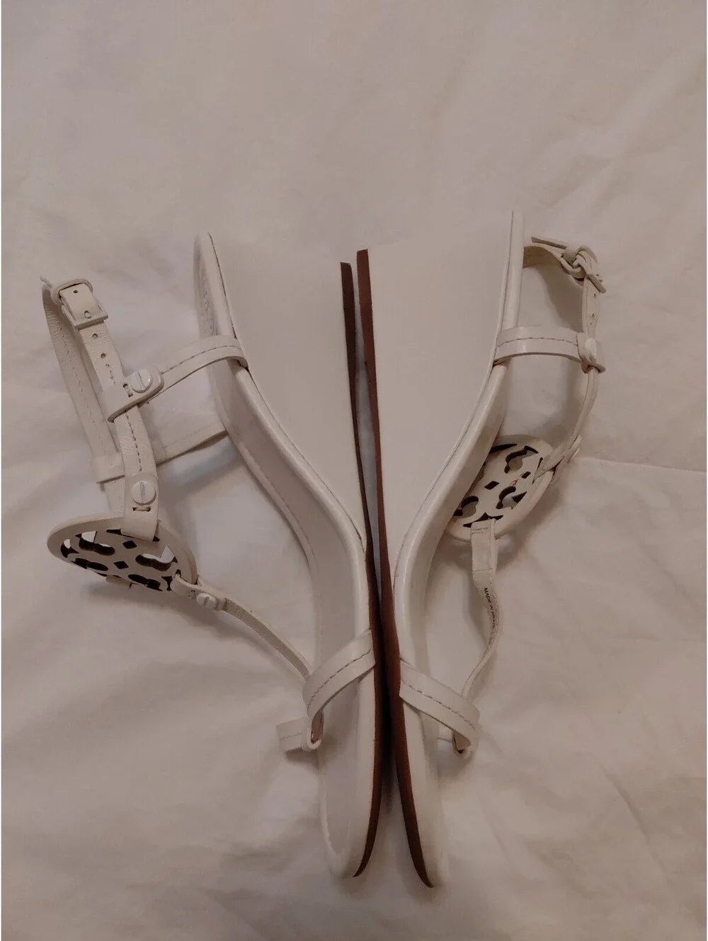 Tory Burch Miller Sandals Off White 8.5 EUC #793